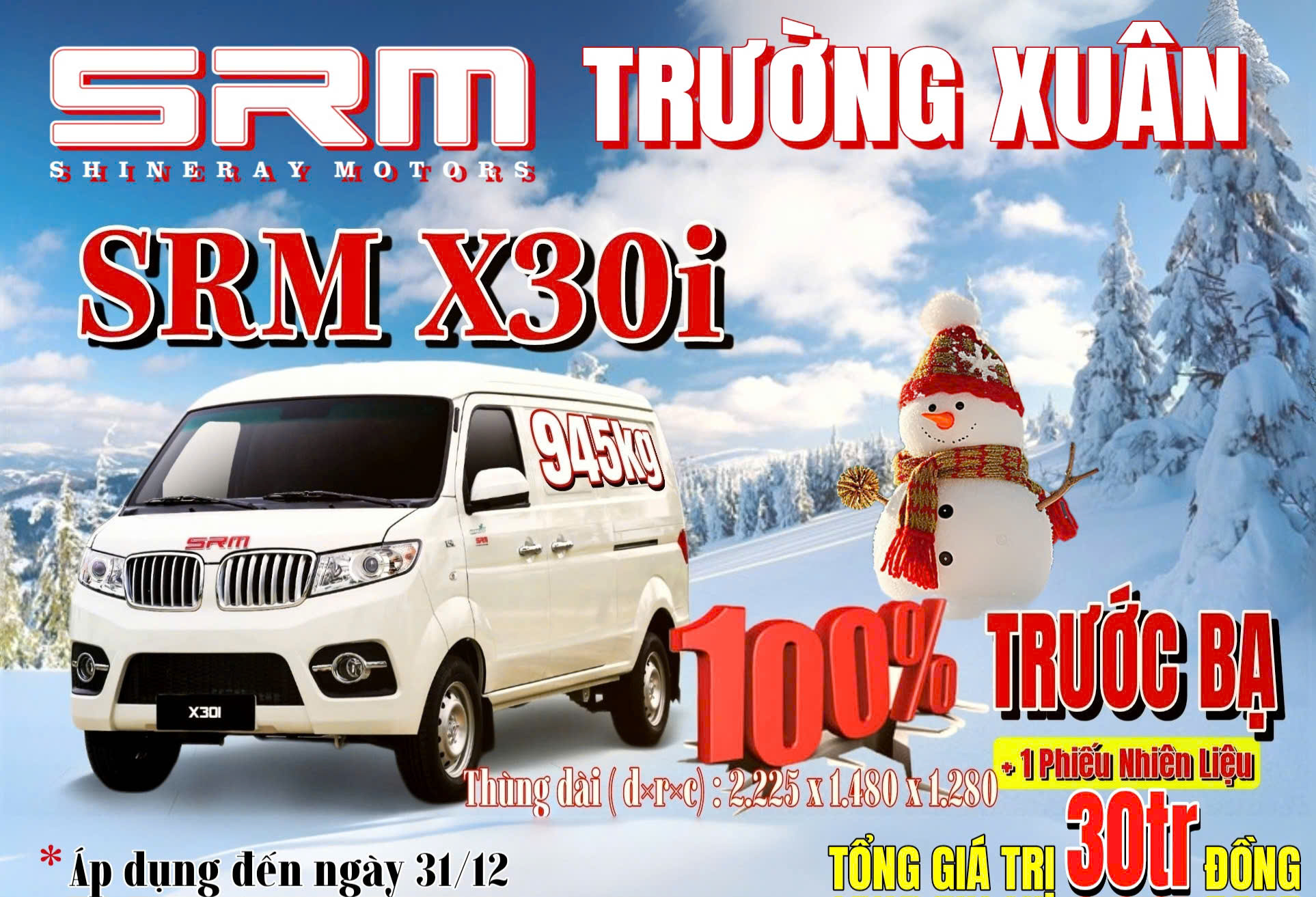 XE TẢI VAN SRM X30i ĐẲNG CẤP XE TẢI VAN 